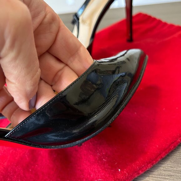 CHRISTIAN LOUBOUTIN Black Patent Leather Coxinelle T-Bar Pumps Size 42 US 11 - Picture 9 of 9